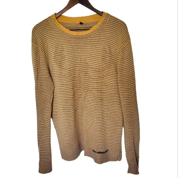 Urban Outfitters Mens Scorpion Striped Long Sleeve Crewneck Sweater Streetwear - Picture 1 of 11